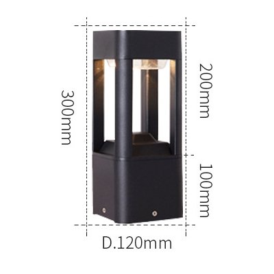 Solar Waterproof 3000K 6000K bollard light garden landscape light outdoor aluminum led lawn light