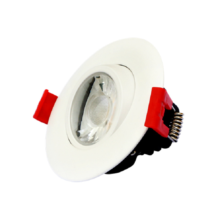 ETL 3 inch 7w Recessed LED Gimbal Down Light COB Ceiling IC Rated Optional Color Rotating Recessed Adjustable downlights