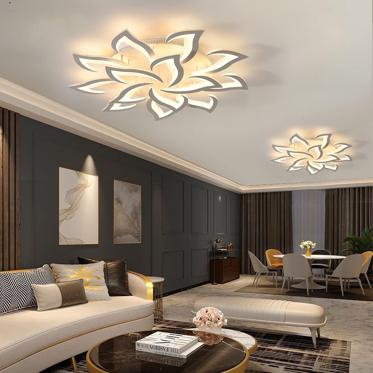 Modern Dimmable Led Ceiling Light for living room bedroom kitchen Flower Shape Ceiling Lamp