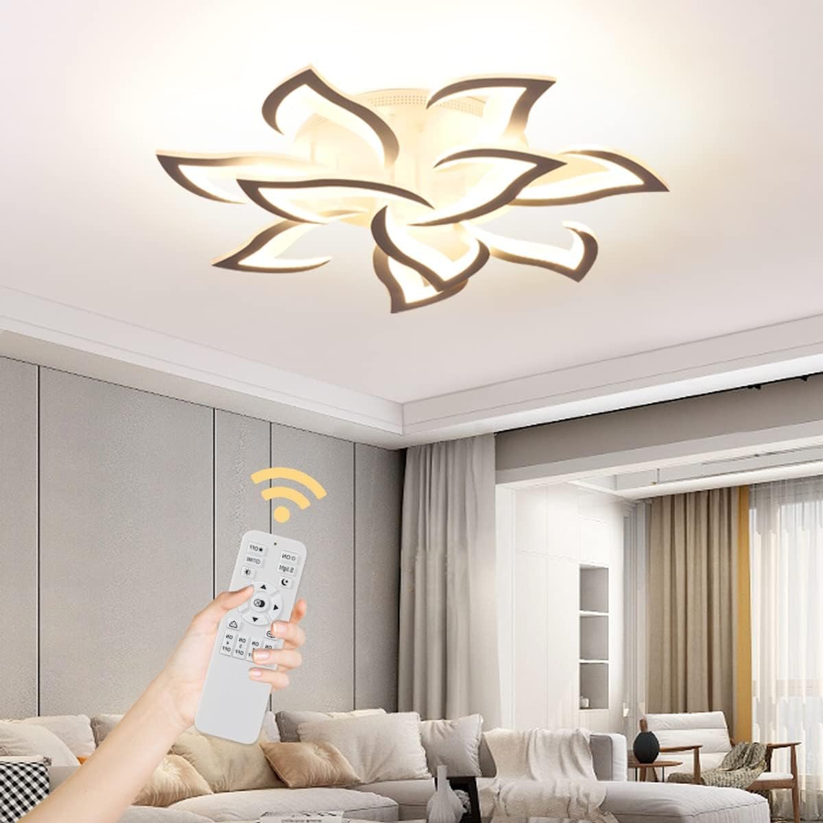 Modern Dimmable Led Ceiling Light for living room bedroom kitchen Flower Shape Ceiling Lamp