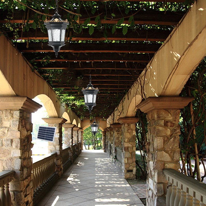 American waterproof chandelier outdoor corridor balcony ceiling light courtyard porch arbor outdoor room Solar energy