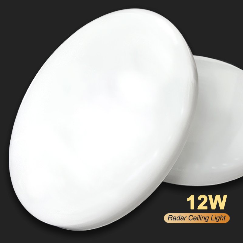china manufacture 220v 12w 225mm white motion sensor outdoor ceiling light