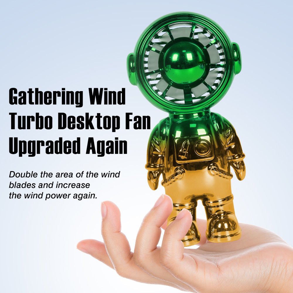 Mini portable astronaut hand electric fan cooler portable rechargeable small neck cooling handheld fan table standing fans toy