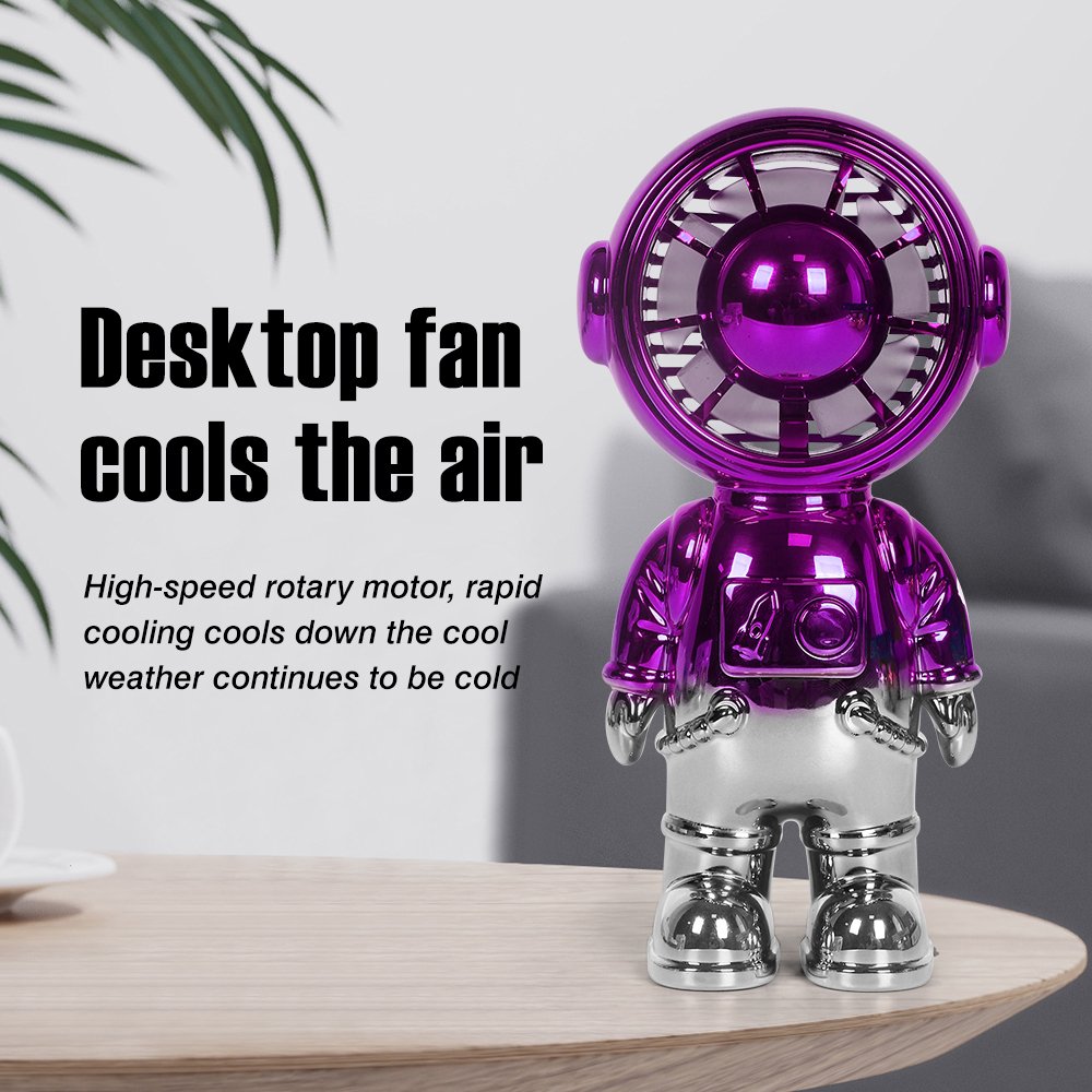 Mini portable astronaut hand electric fan cooler portable rechargeable small neck cooling handheld fan table standing fans toy