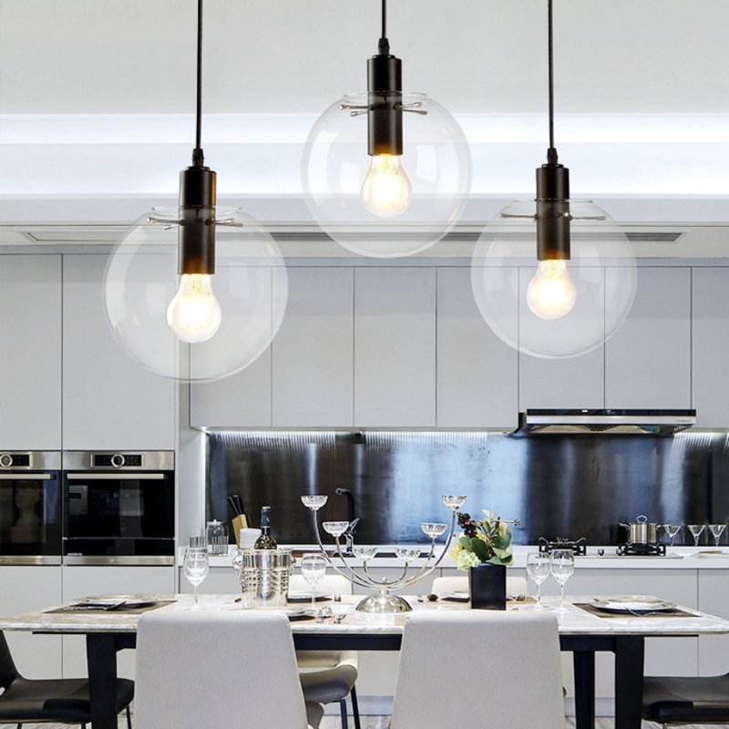 Modern Minimalist Creative Popular E27 Base Multi-head Glass Ball Ceiling Light Chandelier Pendant Lights