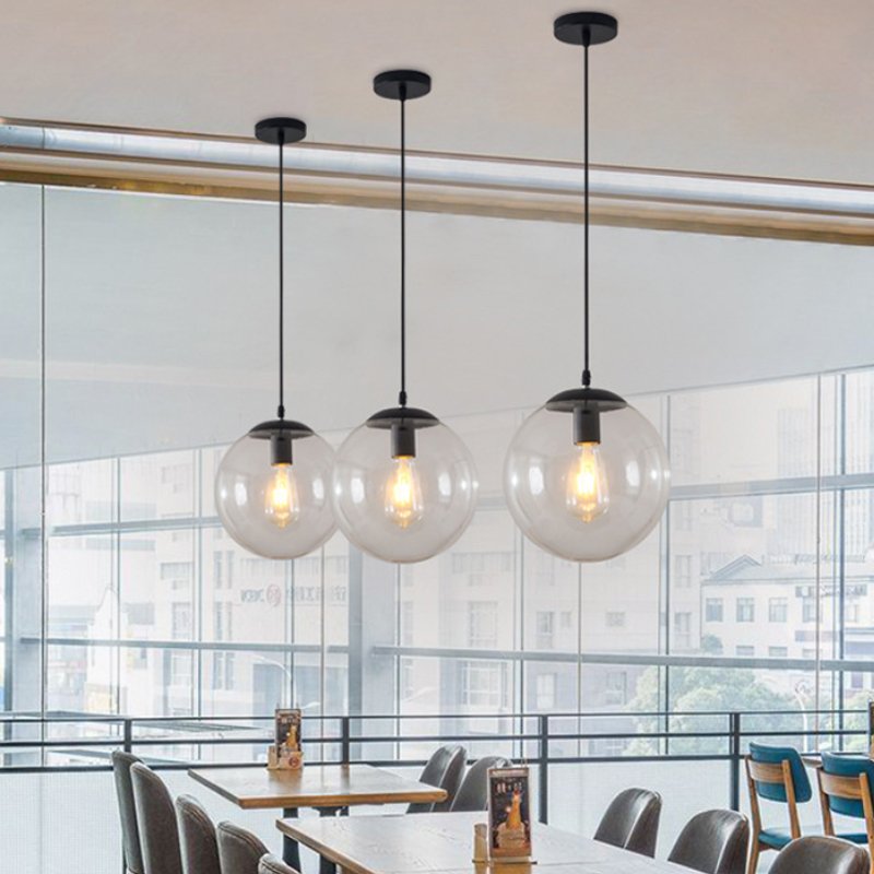 Modern Minimalist Creative Popular E27 Base Multi-head Glass Ball Ceiling Light Chandelier Pendant Lights