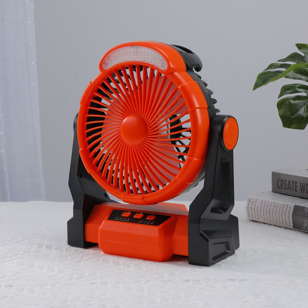 QF-249 Customizable Waterproof Outdoor Moving Fans Lamp 10000mAh Rechargeable Battery Portable Tent Fans with Lights