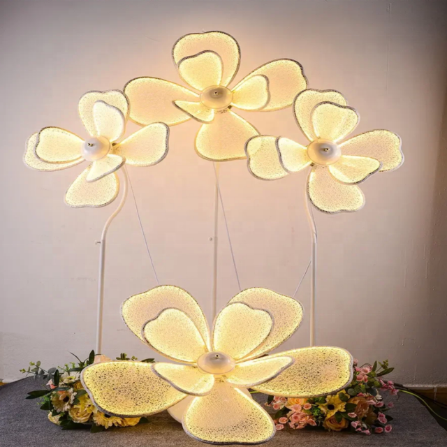 Customized Nordic Infinite Petal Mirror Tulip LED Lamp Home & Wedding Decoration for Mall Lighting Fixtures