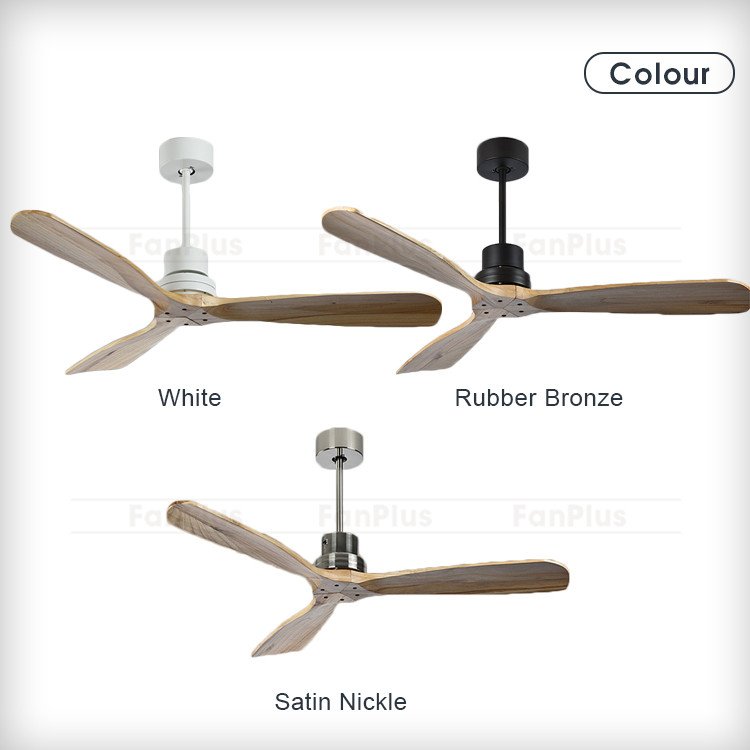 Decorative Black Outdoor 52inch Socket Ceiling Fan Without Lights fan wood Blade Home Ceiling Fan with LED Lights