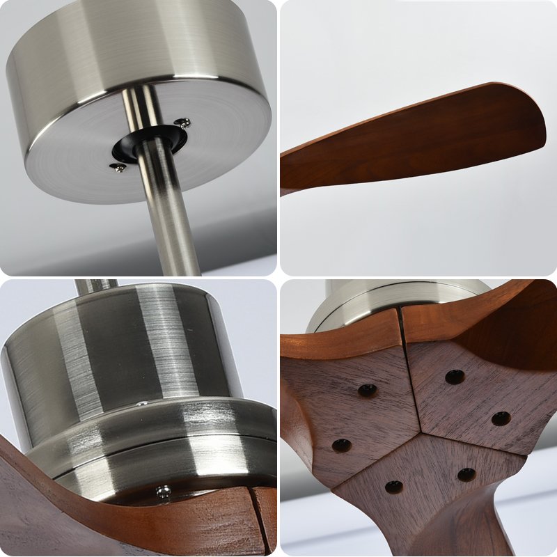 Decorative Black Outdoor 52inch Socket Ceiling Fan Without Lights fan wood Blade Home Ceiling Fan with LED Lights