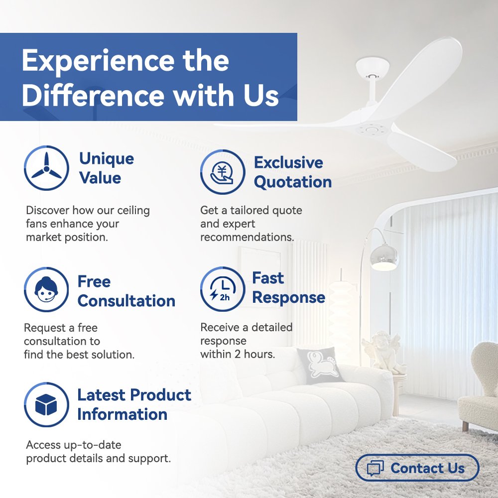 60'' White Ceiling Fan without Light 60 Inch Outdoor Ceiling Fan no Light, 3 Blade Solid Wood Waterproof Fan with Remote Control