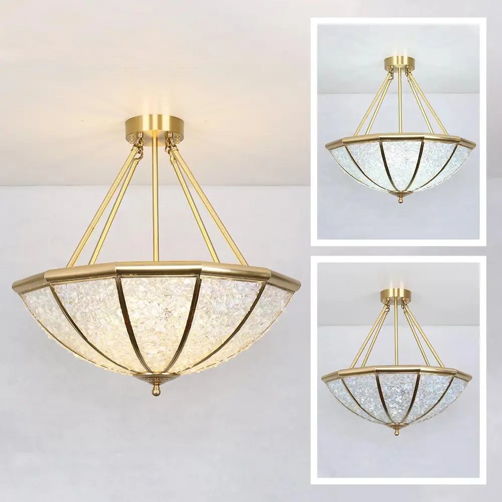Custom Decorative Hotel Hanging Pendant Light Ceiling Bowl Glass Dark Bronze Hanging Lamp Luxury Chain Chandelier