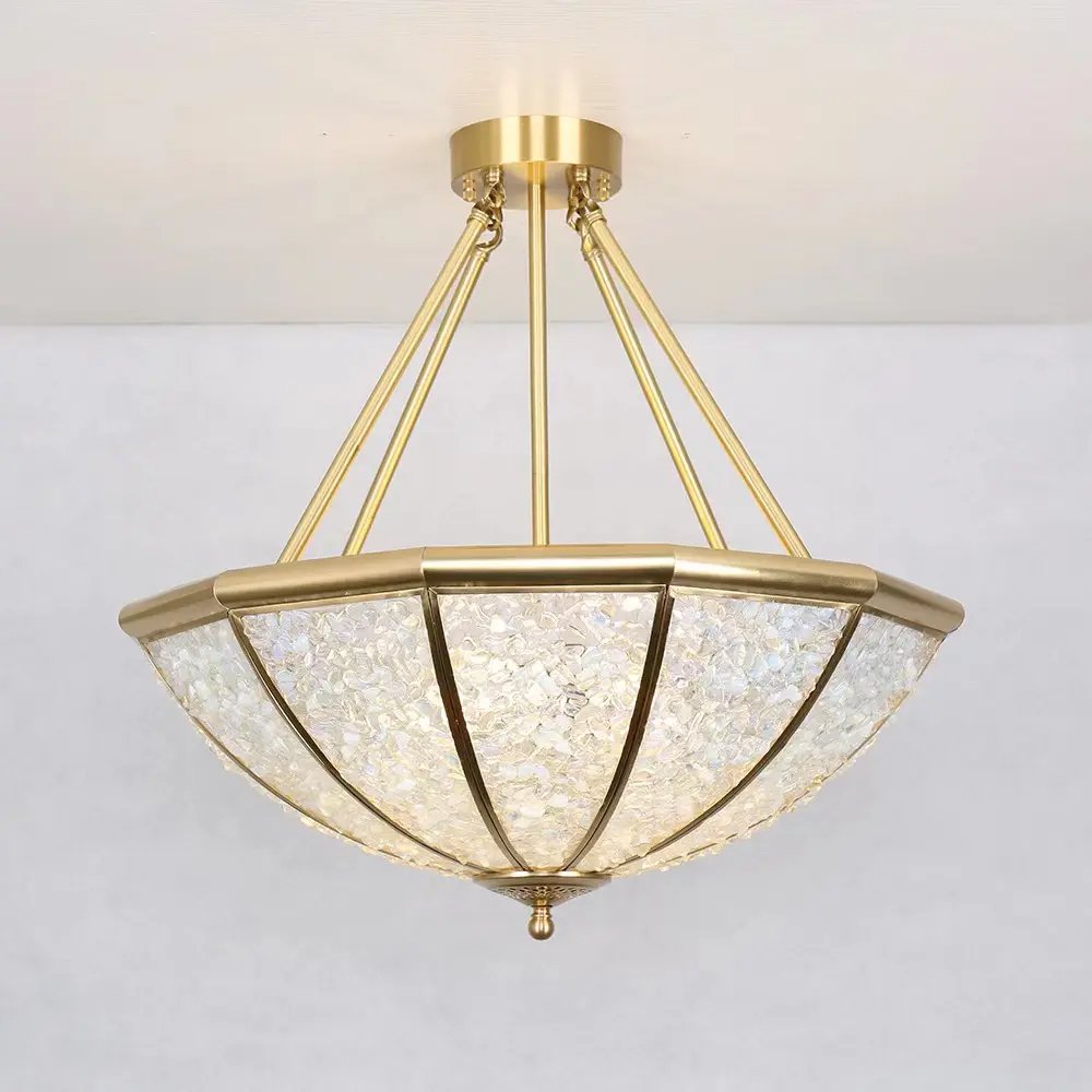 Custom Decorative Hotel Hanging Pendant Light Ceiling Bowl Glass Dark Bronze Hanging Lamp Luxury Chain Chandelier