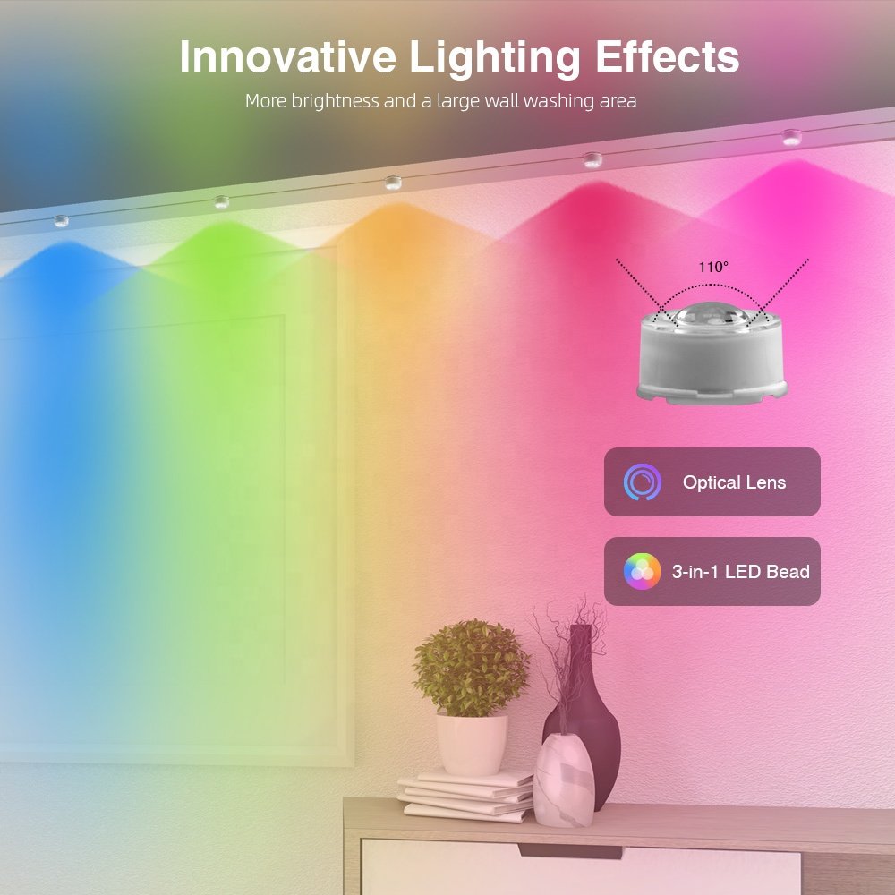 LuxFond Fast Delivery Multiple Color Modes Smart Rgbic App Control Led Rgb Permanent Outdoor Ceiling Light Home