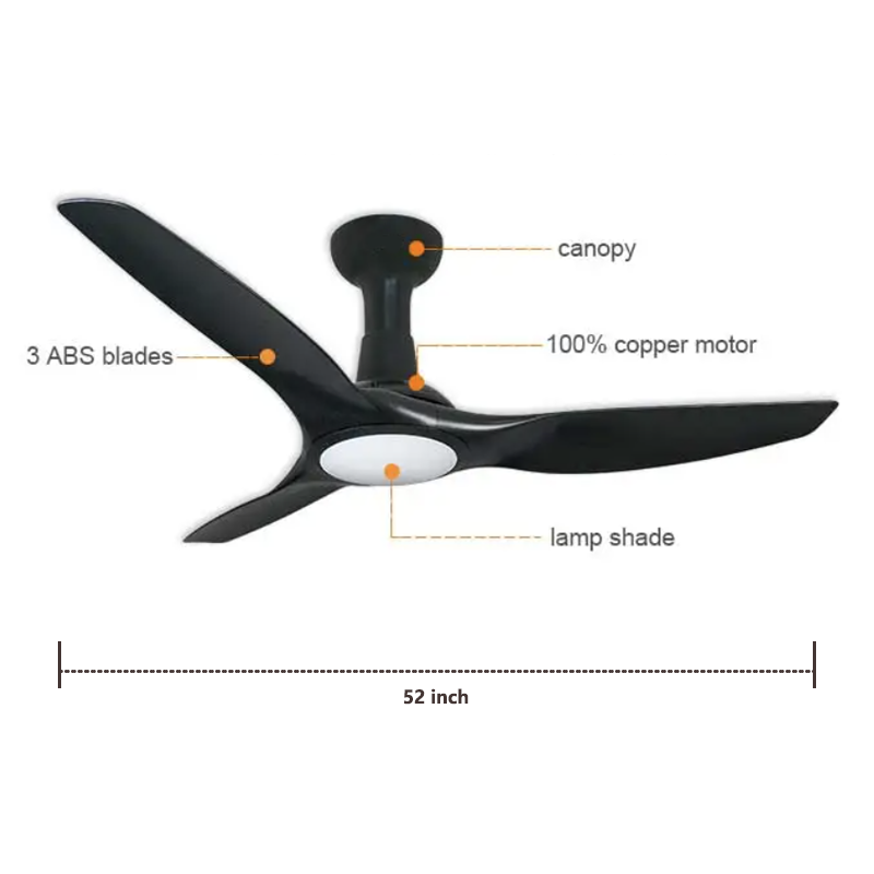 Modern Ceiling Fans 52 Inch Modern Decorative Dc Motor Smart Remote Control Led Ceiling Light With Fan