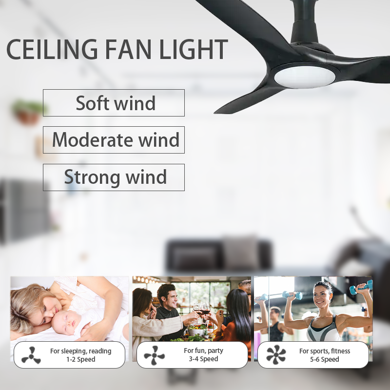 Modern Ceiling Fans 52 Inch Modern Decorative Dc Motor Smart Remote Control Led Ceiling Light With Fan