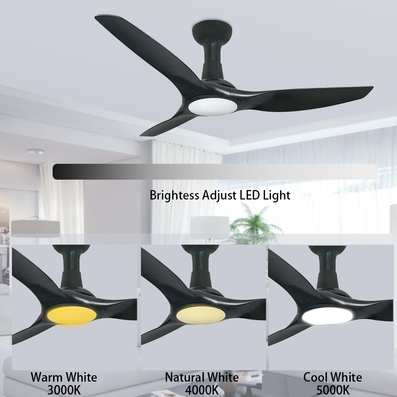 Modern Ceiling Fans 52 Inch Modern Decorative Dc Motor Smart Remote Control Led Ceiling Light With Fan