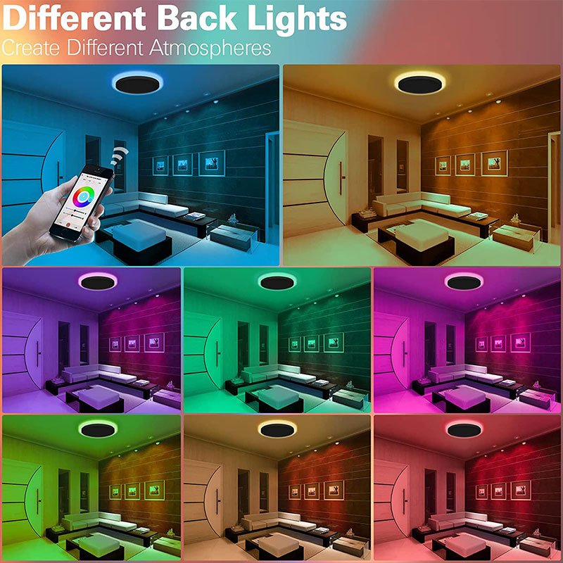 Round Mounted Frameless Led Ceiling Light Tuya Smart Wifi Panel Light Aluminum Plastic RGBW Dimmable App Remote Control 18w 24w