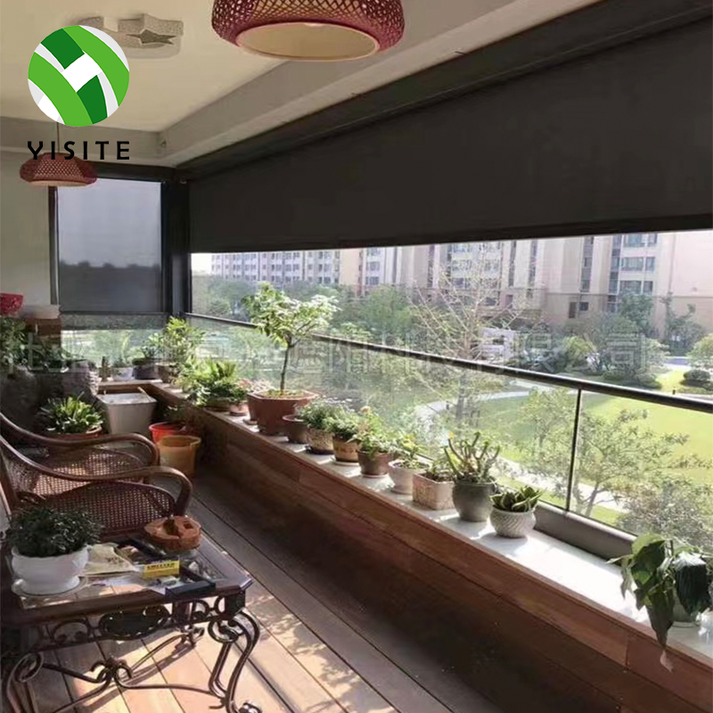 YST factory Digital Printing motorised windproof roller blinds curtain zipper track windproof roller blinds zip screen