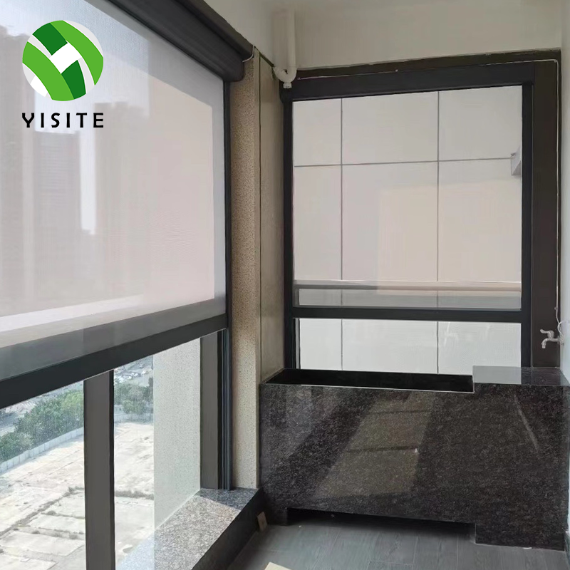 YST factory Digital Printing motorised windproof roller blinds curtain zipper track windproof roller blinds zip screen