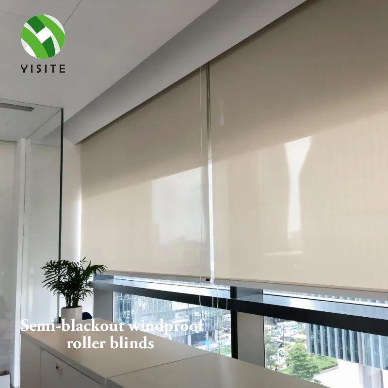YST factory Digital Printing motorised windproof roller blinds curtain zipper track windproof roller blinds zip screen