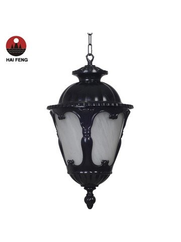 Zhongshan antique brass E27 die-casting aluminum and glass cover outdoor house shaped pendant Garden Lamps