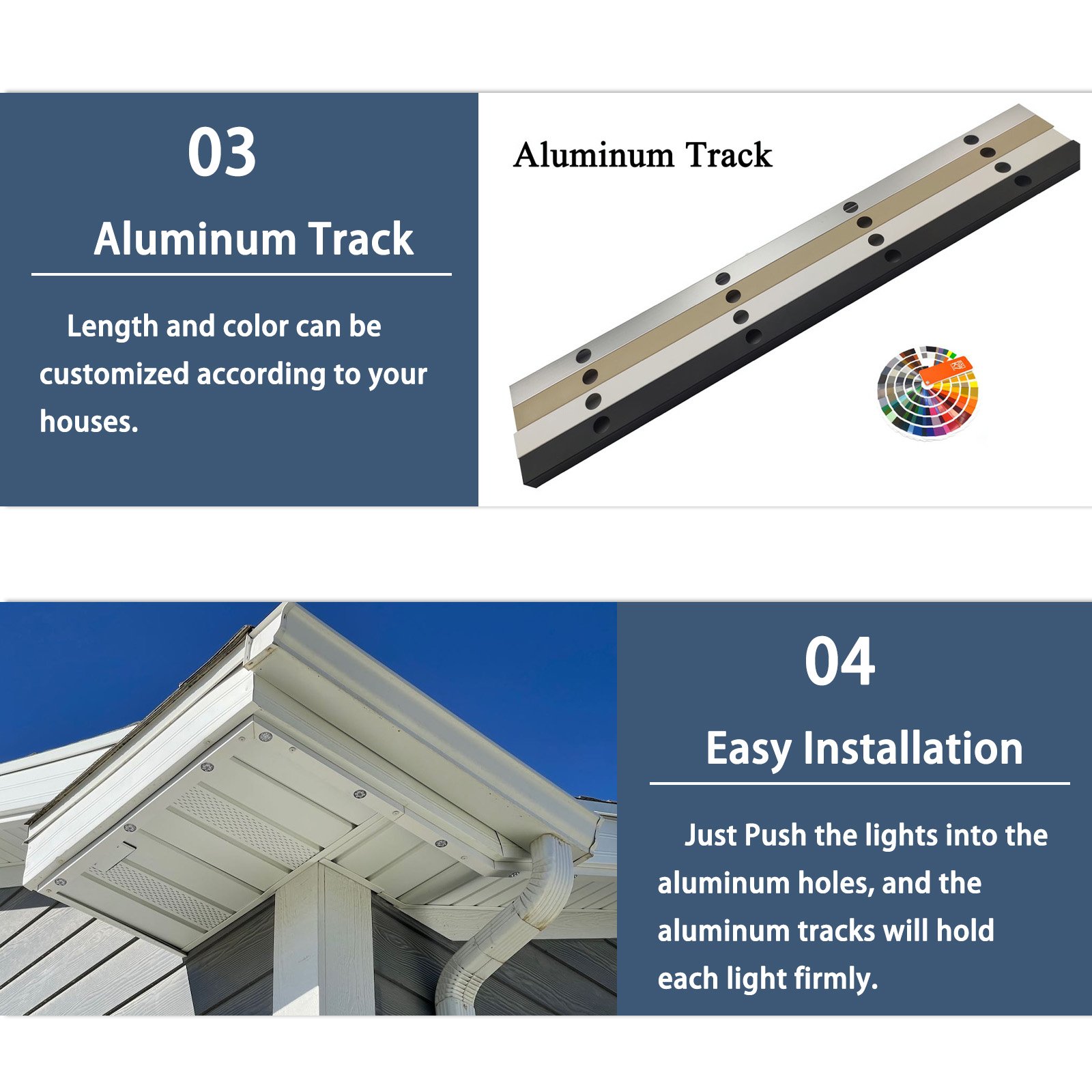 Twinklight holiday led christmas decorations light track home under eave trim ip68 outdoor rgbic led pixel permanent light