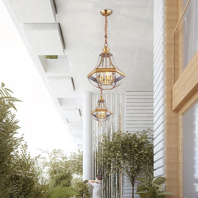 outdoor ceiling weatherproof led lights made of all copper material for garden decoration LED ceiling light