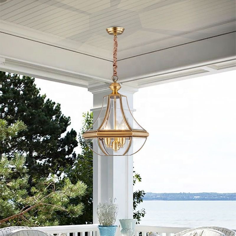 outdoor ceiling weatherproof led lights made of all copper material for garden decoration LED ceiling light
