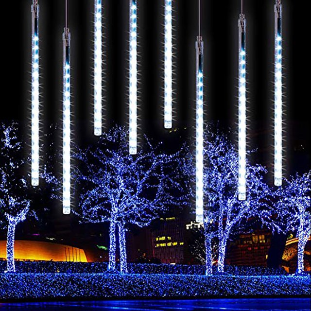 Waterproof Meteor Christmas Lights Outdoor Hanging Falling Rain Lights 50cm 10 Tubes Icicle Meteor Shower Lights