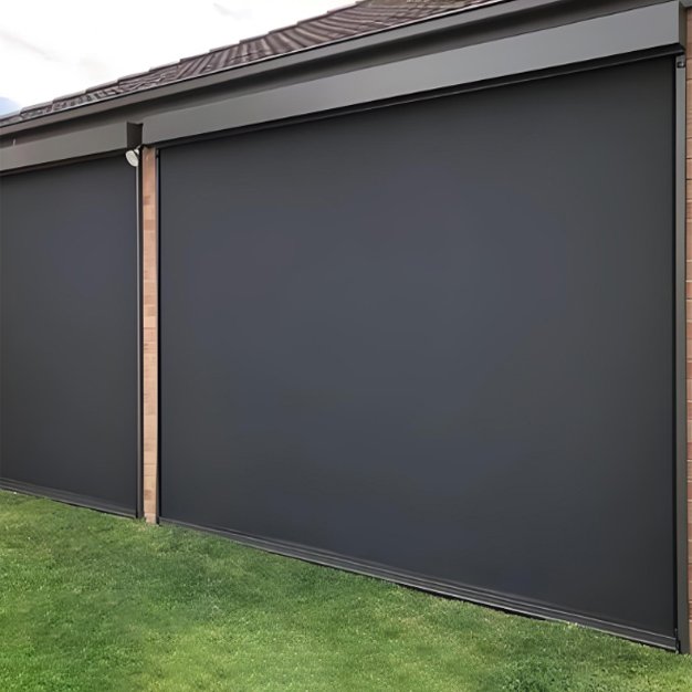 Outdoor windproof waterproof patio motorized Automatic garage door screen electric roller up retractable screen garage door