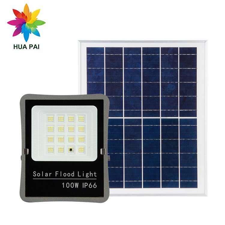 Manufacture Direct Sale Die Cast Aluminum Day And Night Sensor 50w 100w 200w 300w Ip66 Outdoor Waterproof LED Solar Flood Light