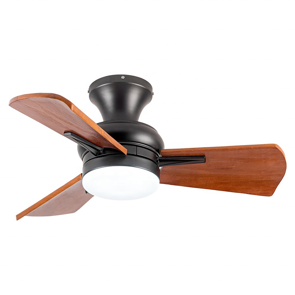 36" Simple Ceiling Fan With LED Light High Airflow 3 wooden DC remote Ceiling Fan light