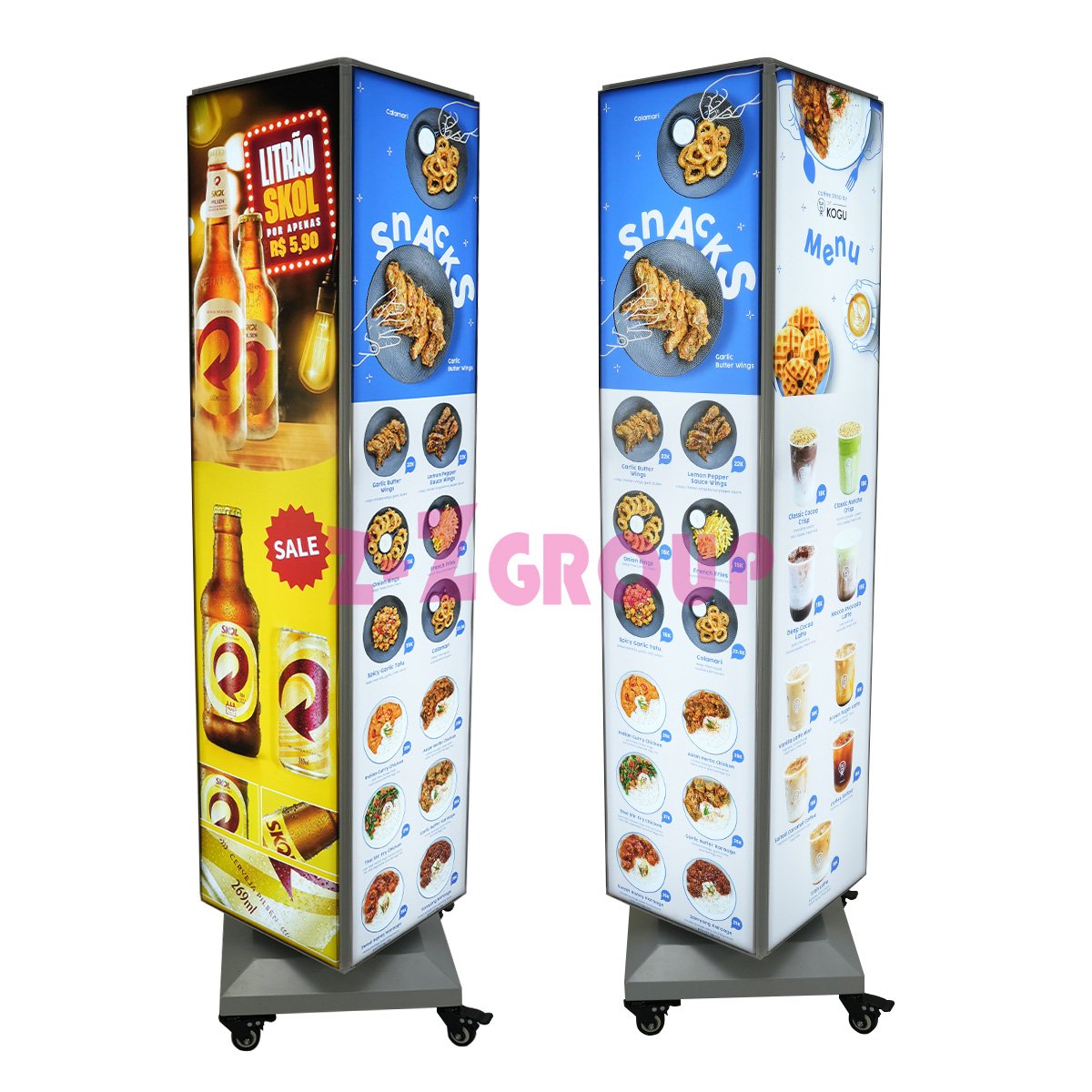 Light-emitting Bracket Movable Led 4-sided Floor-standing Frameless Soft Film Cloth Advertising Light Box Display Stand