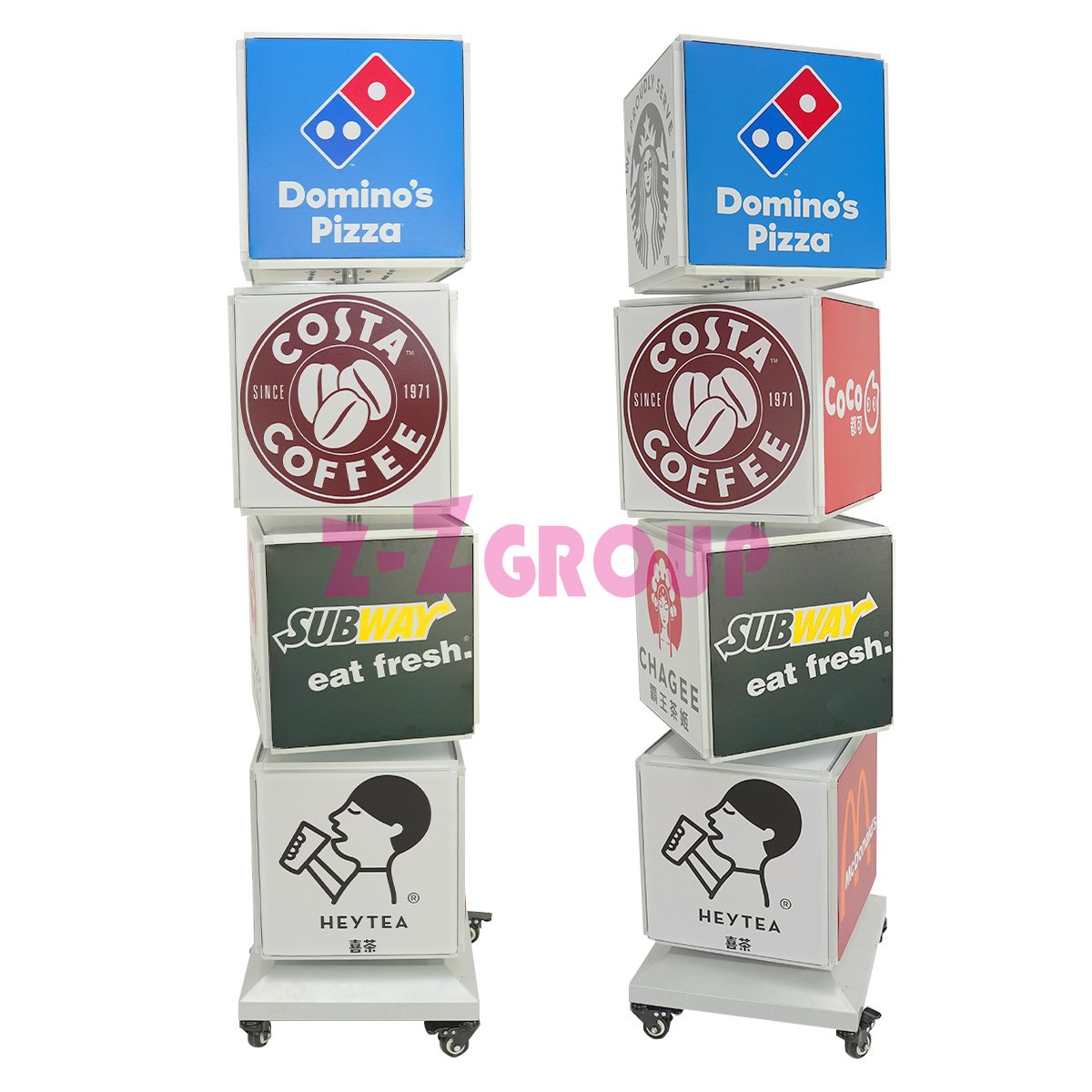 Light-emitting Bracket Movable Led 4-sided Floor-standing Frameless Soft Film Cloth Advertising Light Box Display Stand