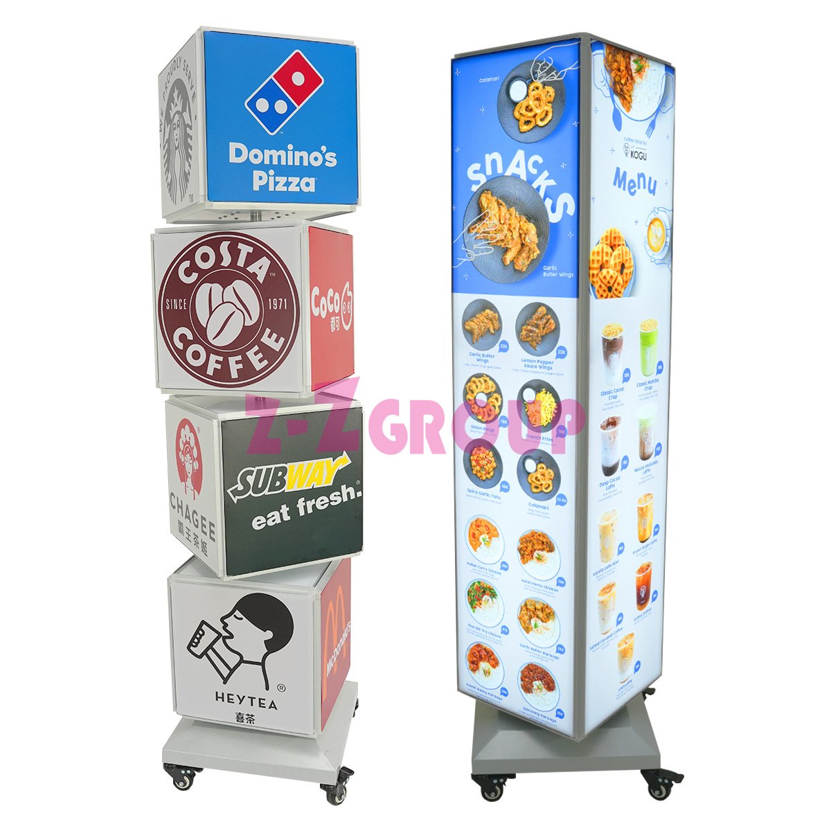 Light-emitting Bracket Movable Led 4-sided Floor-standing Frameless Soft Film Cloth Advertising Light Box Display Stand