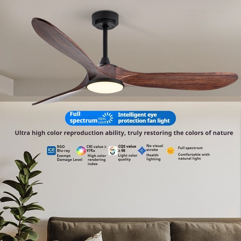 Wholesale Tri Colored Light Remote Control Ceiling Fan Led Ceiling Fans For Hotel Fan Ceiling With Six Wind Wood