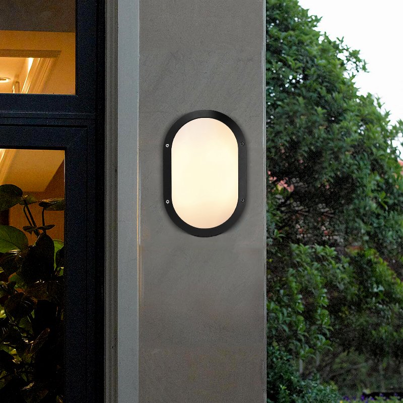 Outdoor IP65 outdoor Oval LED Wall Lamp 9W 12W Wall Bulkhead Light e27 outdoor bulkhead