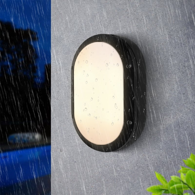 Outdoor IP65 outdoor Oval LED Wall Lamp 9W 12W Wall Bulkhead Light e27 outdoor bulkhead