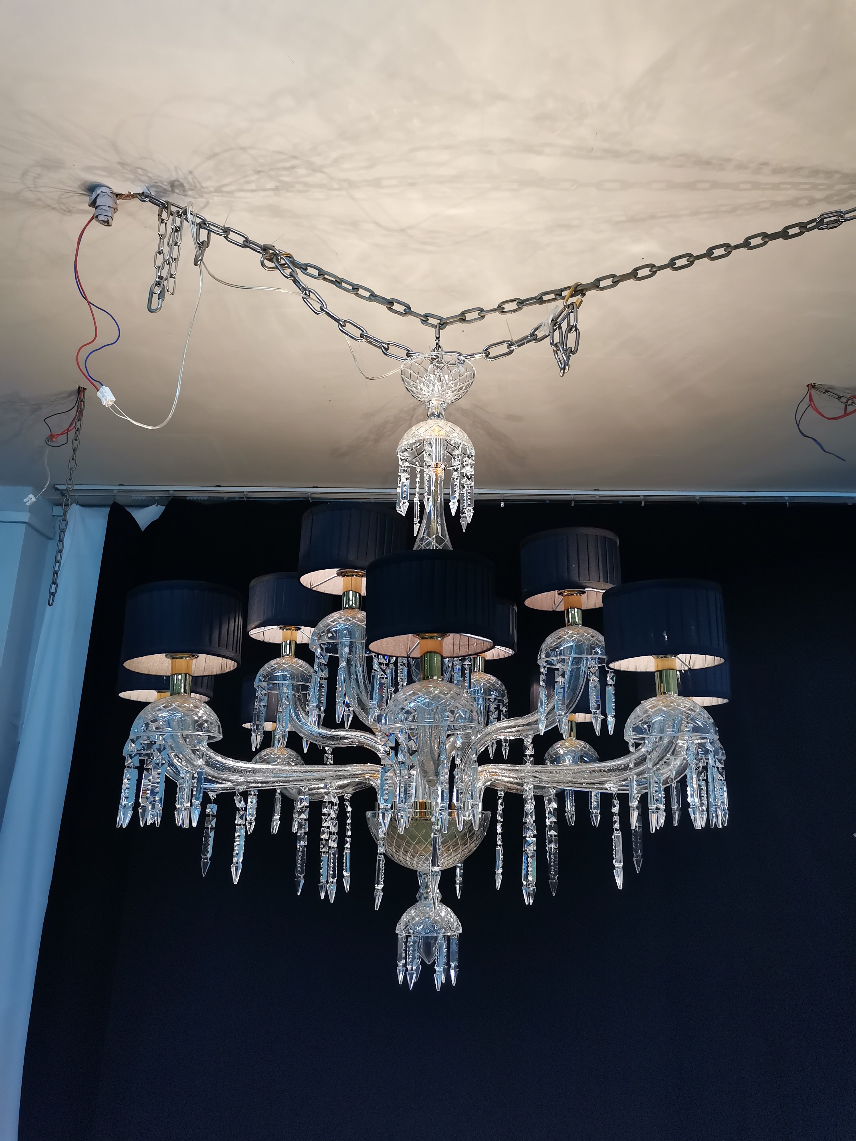 Custom Hotel Villa Large Long Chandeliers Luxury Pendant Lights Lighting Modern Led Stair Ceiling Crystal Chandelier
