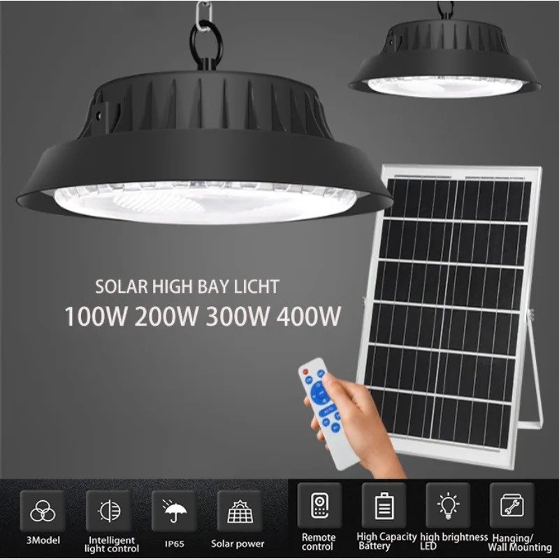 Ufo Highbay Led 100w 200w 300w 400w Pathway Outdoor Garden Solar High Bay Light Waterproof