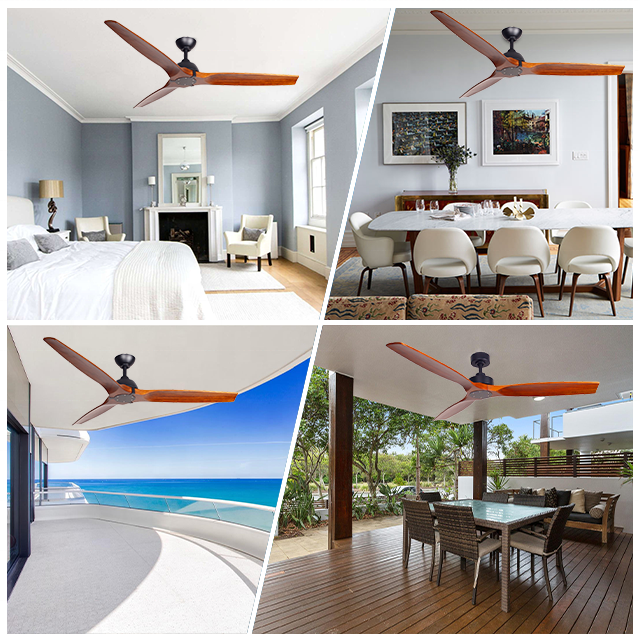 60" Hot Wholesale remote control Lower Noise Ceiling fan BLDC 6 speed Air Conditioning Ceiling Fan Without Light