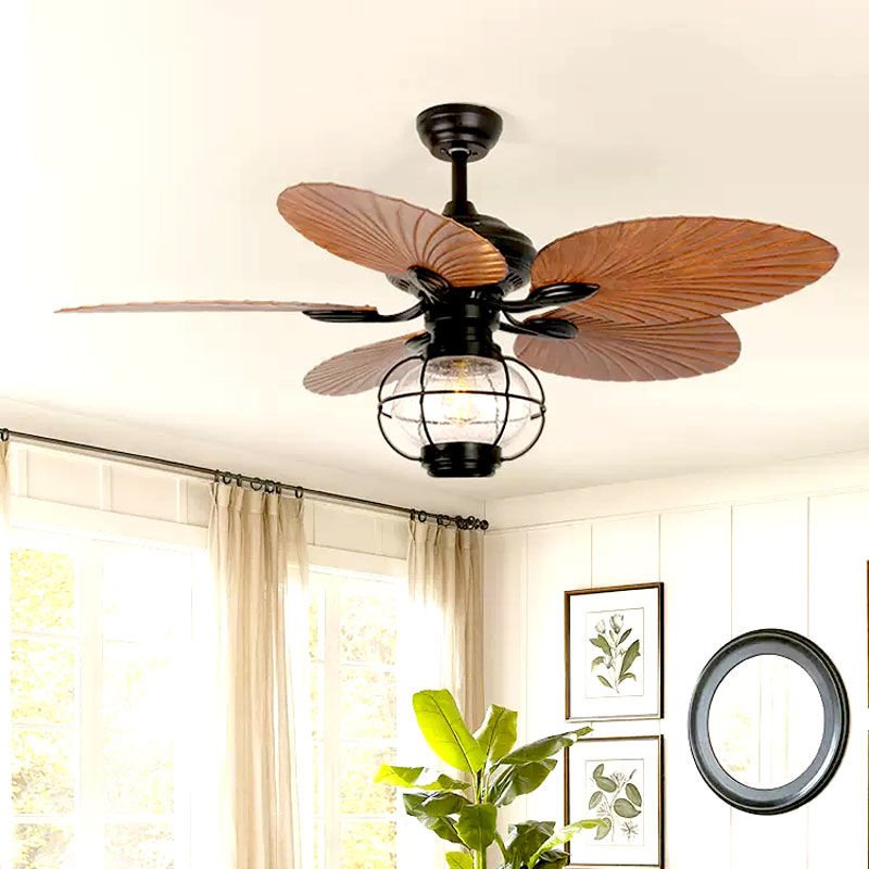 Industrial 42 inch Ceiling Fan Light Outdoor Pavilion Modern Pendant Light Bedroom DC Remote Control Fan Light