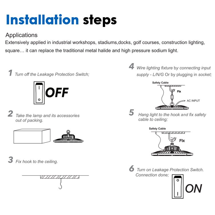 Good Quality Waterproof Commercial Ceiling Light IP65 Supermarket 200watt Led High Bay Lights