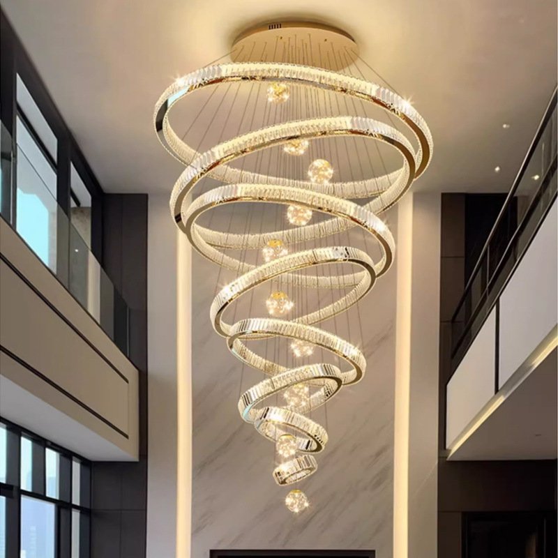 Minimalist Hanging Light Fixtures Bedroom Dining Room Pendant Light Luxury Circle Crystal Chandelier For Home Hotel