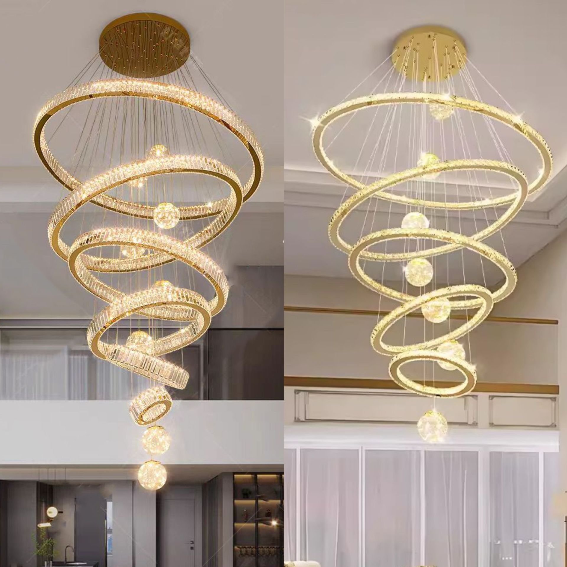 Minimalist Hanging Light Fixtures Bedroom Dining Room Pendant Light Luxury Circle Crystal Chandelier For Home Hotel