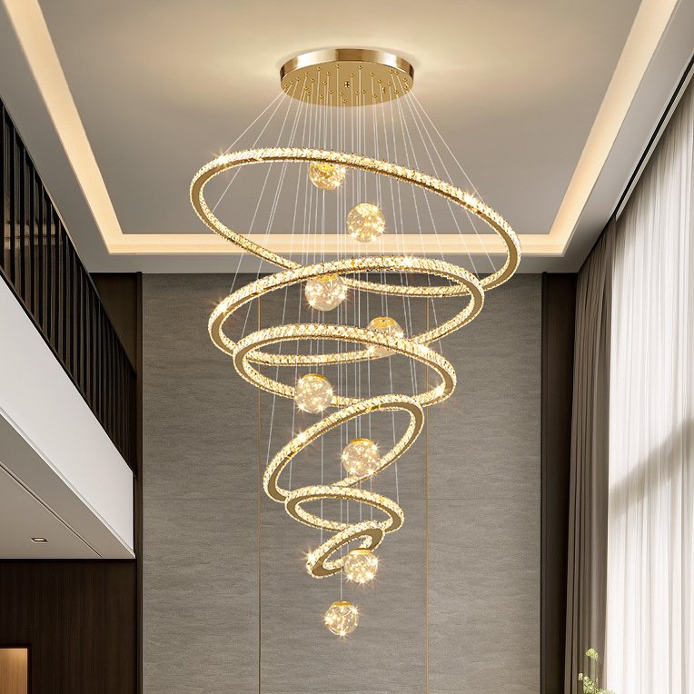 Minimalist Hanging Light Fixtures Bedroom Dining Room Pendant Light Luxury Circle Crystal Chandelier For Home Hotel