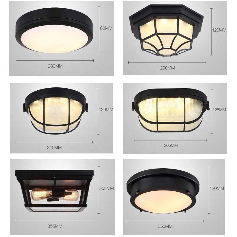 Factory Customization Vintage Ceiling Light Hotel Bedroom Corridor Kitchen Island Loft Retro Black Aluminum Ceiling Light