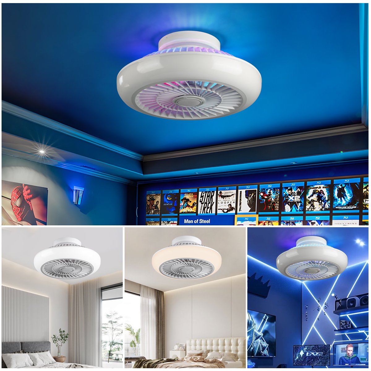 Smart Ceiling Fan Modern Remote Control Retractable Fan Lamp Living Room Bedroom Decorative Ceiling Fan With Light