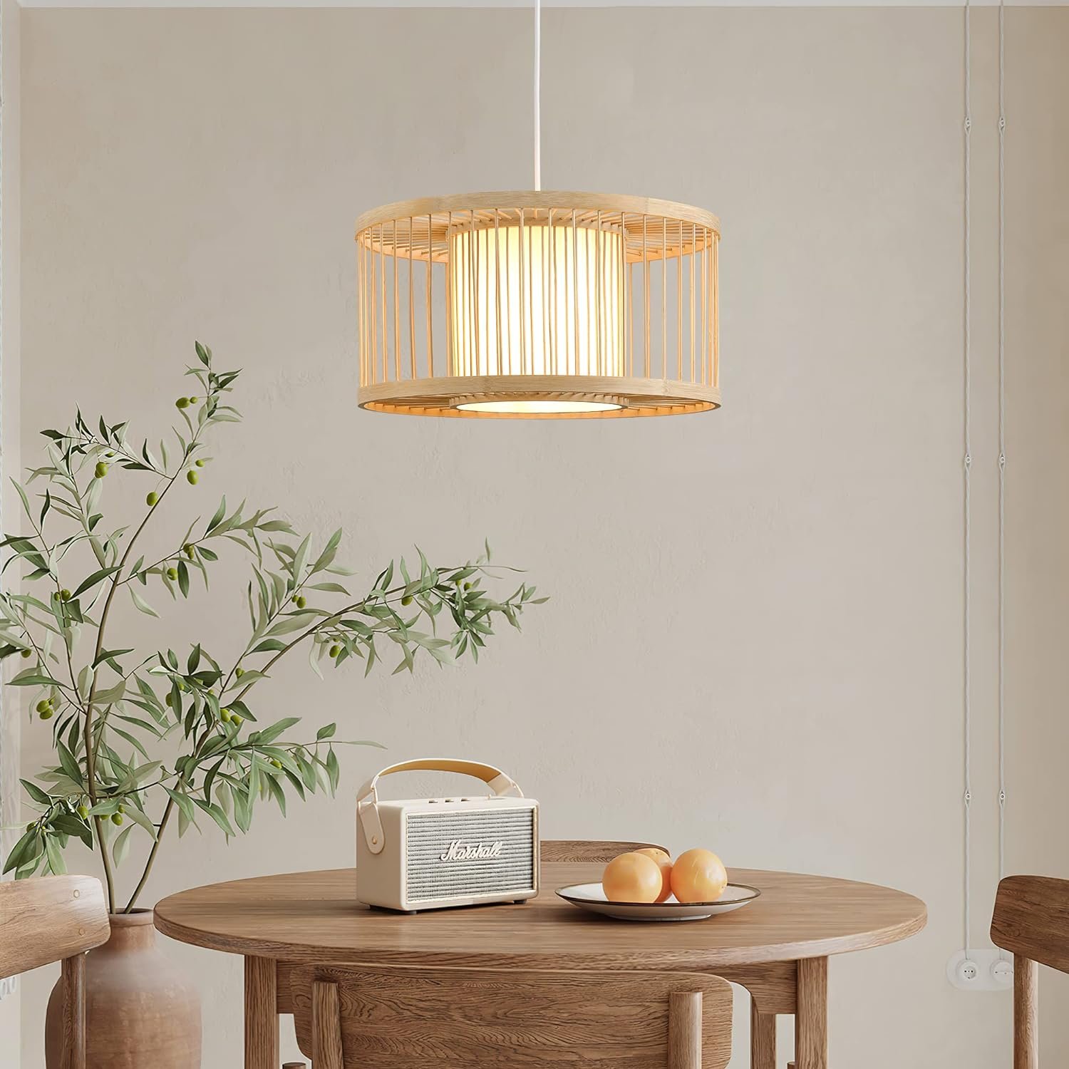Modern Luxury High Ceiling LED Pendant Light High Quality Rattan Chandelier Home Natural Decorative Hanging Installation Vietnam